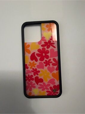 Wildflowers Pink Floral Heart & Flower Phone Case with Black Bumper